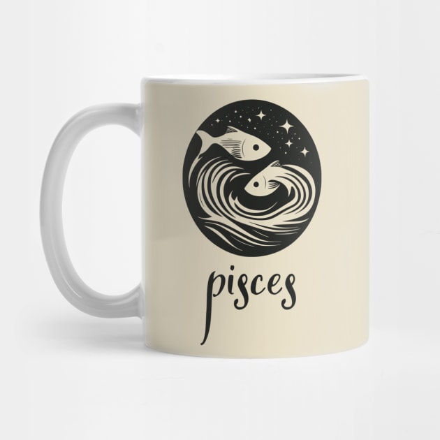 Pisces Zodiac Sign Mystical Fish Artwork by TuncGK